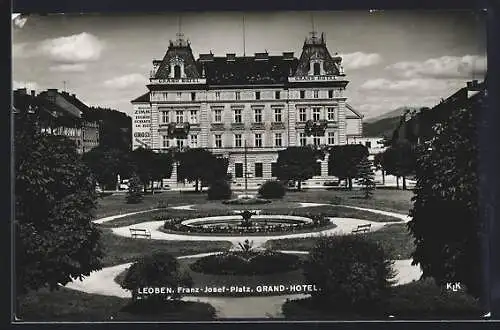 AK Leoben, Grand-Hotel, Franz-Josef-Platz