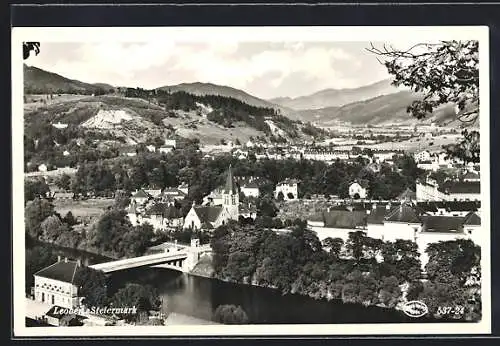 AK Leoben, Ortsansicht mit Flussbrücke