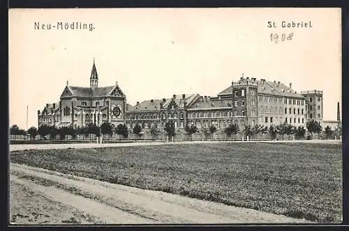 AK Neu-Mödling, Blick auf St. Gabriel