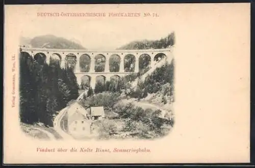 AK Semmering, Viaduct über die Kalte Rinne, Semmerinbahn