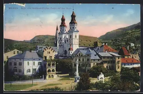 AK Brixen, Blick vom fürstbischöflichen Palais auf den Dom