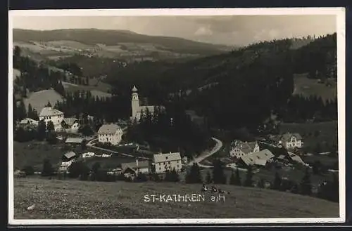 AK St-Kathrein a. M., Ortsansicht vom Berg aus