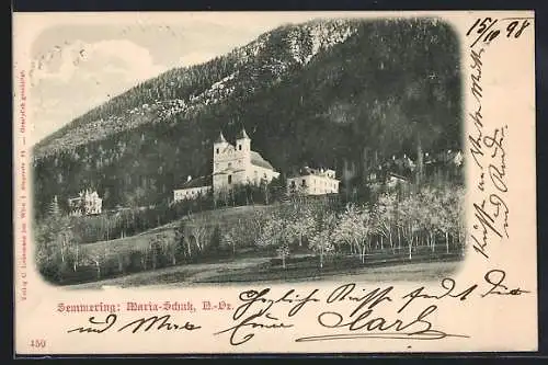 AK Maria-Schutz /Semmering, Blick zur Wallfahrtskirche