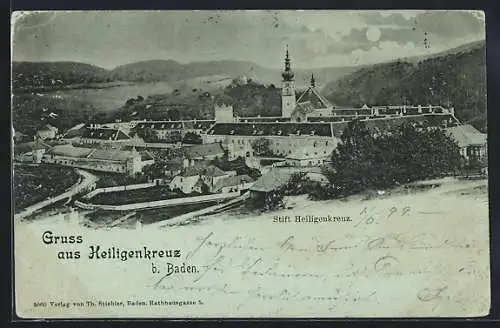 Mondschein-AK Heiligenkreuz b. Baden, Das Stift Heiligenkreuz