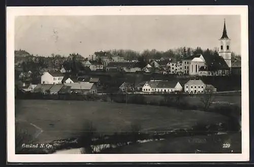 AK Gmünd /N. Oe., Ortsansicht mit der Kirche