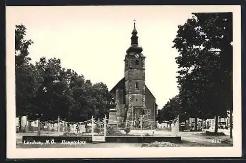 AK Litschau /N.Ö., Kirche am Hauptplatz