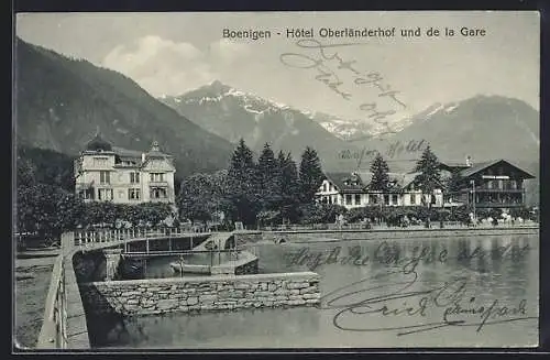 AK Bönigen, Hotel Oberländerhof und de la Gare