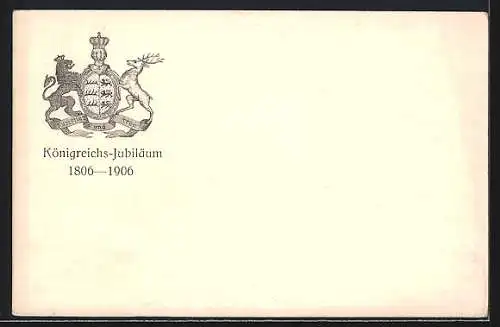 AK Regierungs-Jubiläum des Königreichs Württemberg, 1806-1906, Briefmarken, Ganzsache 10 Pfennig