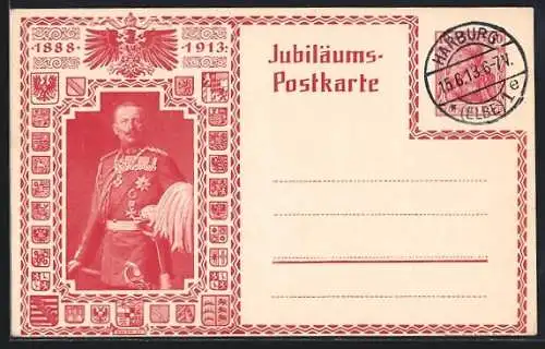 AK Kaiser Wilhelm II. in Uniform, 1888-1913, Ganzsache 10 Pfennig