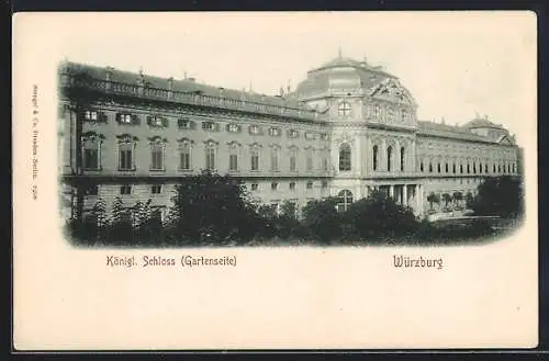 AK Würzburg, Königliches Schloss, Gartenseite