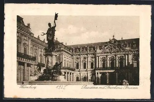 AK Würzburg, Residenz mit Frankonia-Brunnen