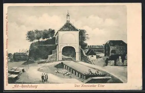 Künstler-AK Alt-Rendsburg, Kronwerker Tor