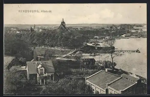 AK Rendsburg, Blick auf die Altstadt