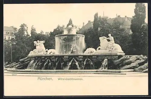 AK München, Wittelsbacherbrunnen am Lenbachplatz