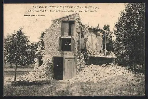 AK St-Cannat, Une des nombreuses fermes detruites, Tremblement de Terre 1909