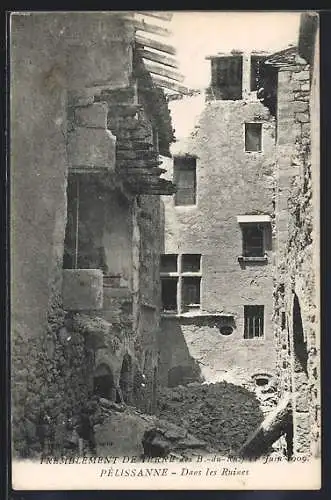 AK Pélissanne, Dans les Ruines, Tremblement de Terre 1909, Erdbeben