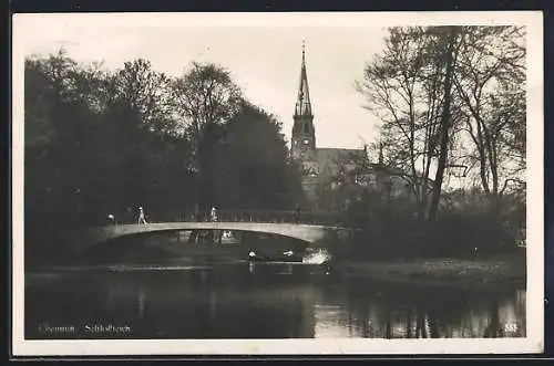 AK Chemnitz, Schlossteich mit Kirche