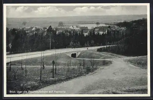 AK Hainspitz, Ortsblick über die Reichsautobahn