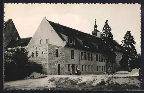 Foto-AK Thalbürgel, Schule im Bau