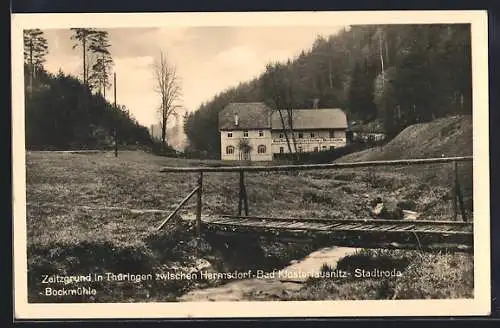 AK Hermsdorf in Thüringen, Bockmühle im Zeitzgrund