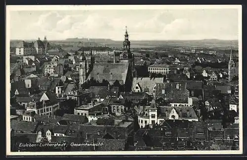 AK Eisleben, Panorama aus der Vogelschau