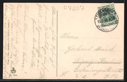 AK Eisenberg / Thür., Partie in Geyers Garten