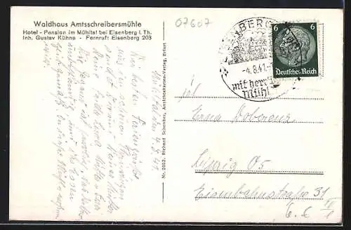 AK Eisenberg / Thür., Amtsschreibersmühle im Mühltal