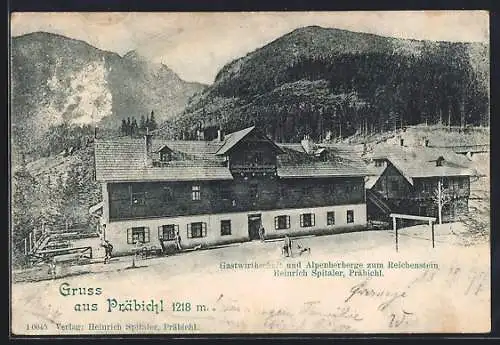 AK Präbichl, Gasthaus zum Reichenstein, Bes. Heinrich Spitaler