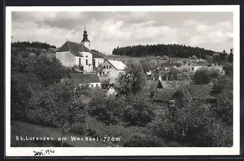 AK St. Lorenzen am Wechsel, Teilansicht vom Hang aus