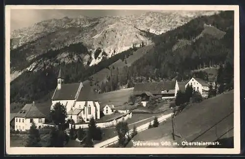 AK Seewiesen /Obersteiermark, Teilansicht vom Berghang aus