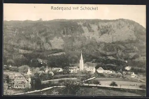 AK Radegund, Ortsansicht mit Schöckel