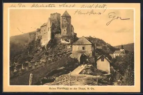 AK Hardegg an der Thaya, Blick zur Ruine