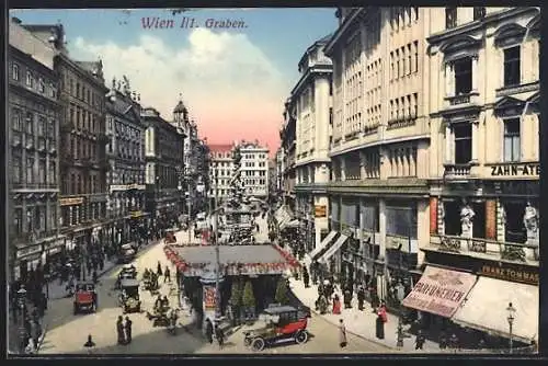 AK Wien, Graben, Strassenpartie mit Automobilen