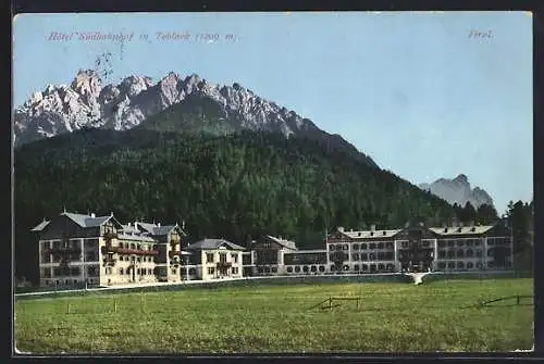 AK Toblach, Blick auf das Hotel Südbahnhof