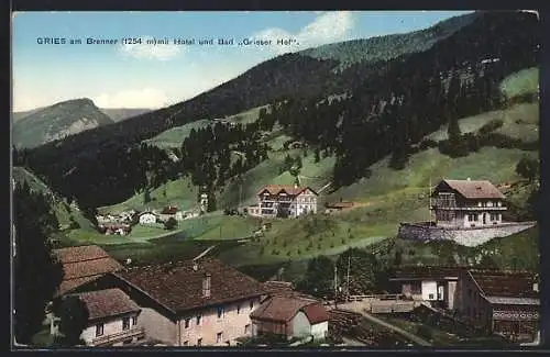 AK Gries am Brenner, Panorama mit Hotel und Bad Grieser Hof