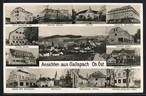 AK Gallspach, Hotel Bayrischer Hof, Institut Zeileis, Gasthof Roiter, Pension Held, Gasthof Wurm, Pension Sonnenhof