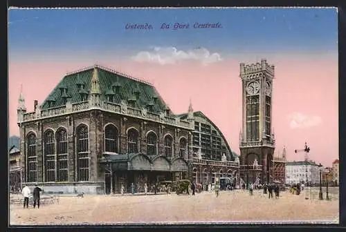 AK Ostende, La Gare Centrale