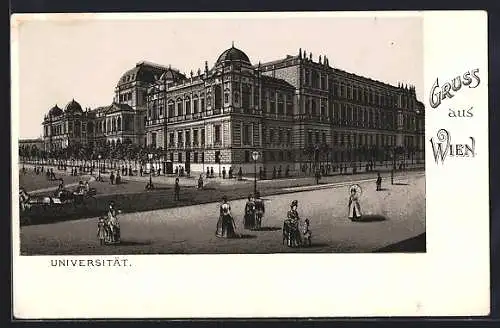 Lithographie Wien, Universität und Flaneure