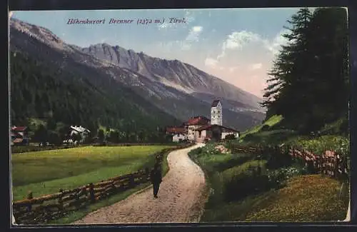 AK Brenner /Tirol, Strassenpartie vor dem Ort