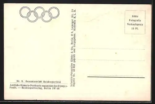 AK Berlin, Olympia, Gesamtansicht Reichssportfeld