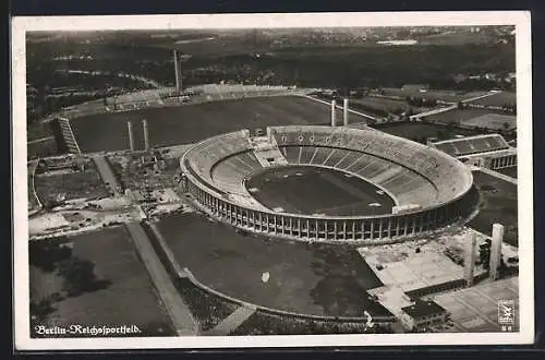 AK Berlin, Olympiade 1936, Reichssportfeld vom Flugzeug aus