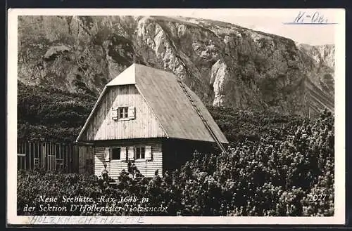 AK Neue Seehütte /Rax, Ansicht gegen die Felswand