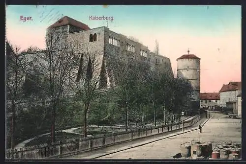 AK Eger, Blick zur Kaiserburg