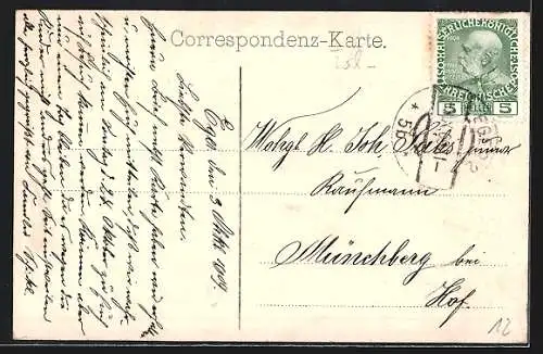 AK Eger, Unterer Marktplatz mit Apotheke und Geschäften