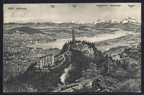 AK Zürich-Uetliberg, Hotel Uetliberg mit Ulokulm