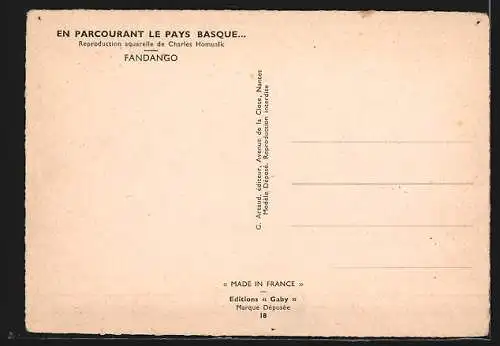 Künstler-AK Charles Homualk: Fandango, tanzende baskische Bauern