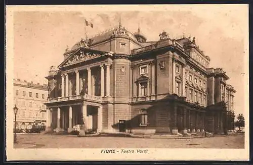 AK Fiume, Teatro Verdi, Blick auf ein Theater