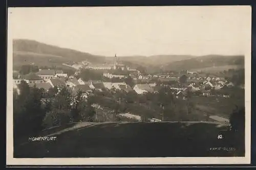 AK Hohenfurt, Ortsansicht mit Kirche