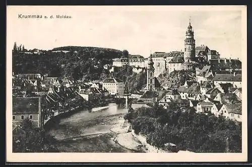 AK Krumau / Cesky Krumlov, Partie an der Moldau