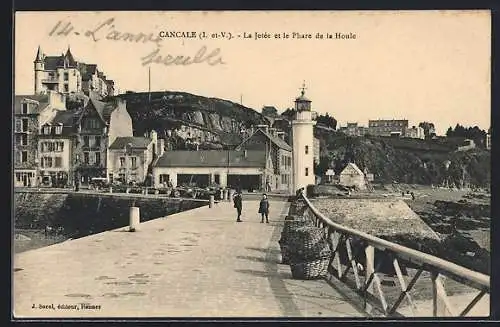 AK Cancale, La Jetée et le Phare de la Houle